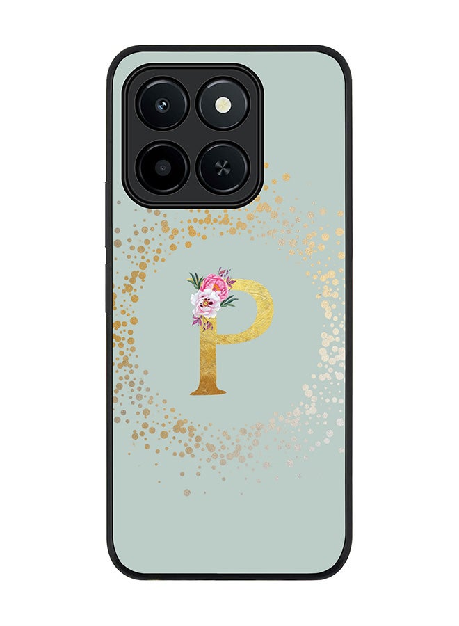 Stylizedd For Honor X6c Case,Slim fit Camera Protection, Shockproof Thin Phone cover  - Custom Monogram Floral - P  (Light Grey )