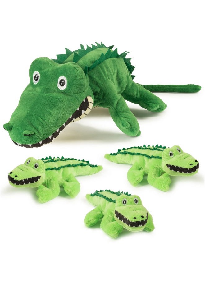 Plush Creations Talking Stuffed Mommy Alligator With 3 Baby Alligators In Her Tummy | Stuffed Animal Family | Stuffed Animal Mom And Baby | Baby Toy Stuffed Animals | Stuffed Animals For Ages 0+  - Image 1