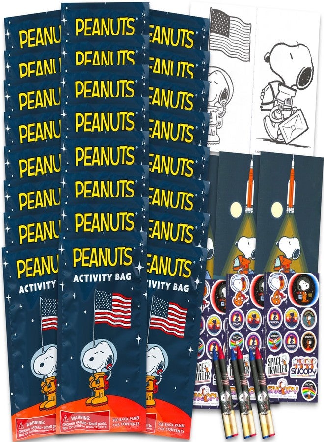 Peanuts Charlie Brown Mini Party Favors Set for Kids - Bundle with 24 Mini Snoopy Charlie Brown Play Packs with Coloring Pages, Stickers and More | Snoopy Birthday Party Supplies - Image 1