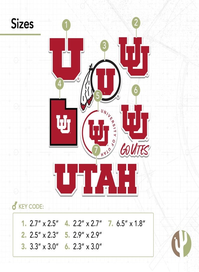 Desert Cactus University of Utah Sticker UT Utes Sticker Vinyl Decals Laptop Water Bottle Car Scrapbook Sheet T2 (Type 2-2) - Image 3