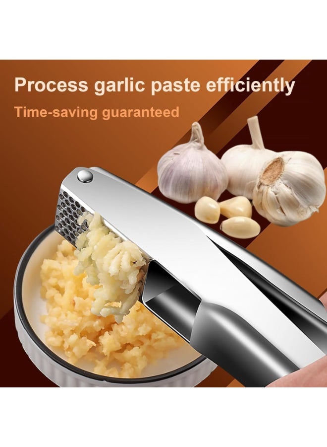 Luckam Stainless Steel Garlic Press, Premium Garlic Crusher & Mincer, Easy Kitchen Gadget for Effortless Smashing, Easy to Clean, Rust-Resistant, Dishwasher Safe, Garlics Crushing Tool for Kitchen - Image 2