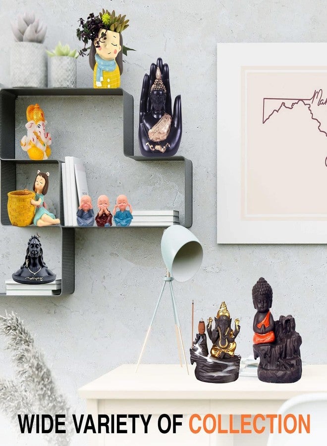 HC VILLA Little Baby Monk Buddha Set of 4 | Miniature Buddha Statues for Home Decor, Car Dashboard, Office & Gift | Peaceful Laughing Buddha Figurines Decorative Showpiece - Image 4