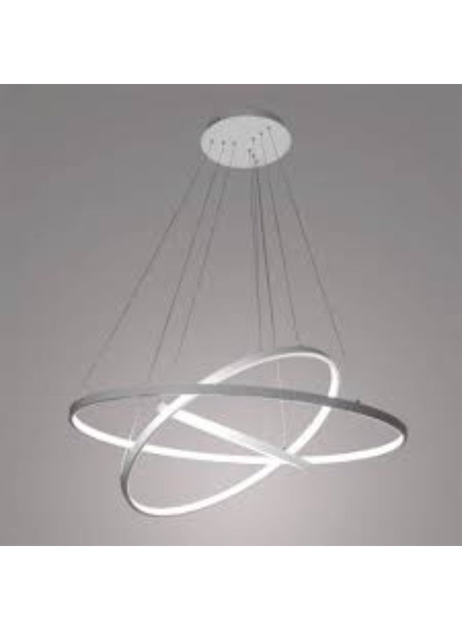 المفتاحة ثريا LED دائرية عصرية | وحدة إضاءة معلقة قابلة للتعديل والتعتيم | مصباح سقف عصري لغرف المعيشة، وغرف الطعام، وغرف النوم، والمطابخ، وديكورات المكاتب - Image 1