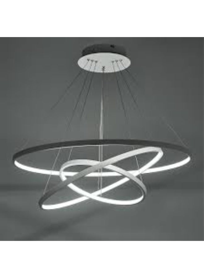 المفتاحة ثريا LED دائرية عصرية | وحدة إضاءة معلقة قابلة للتعديل والتعتيم | مصباح سقف عصري لغرف المعيشة، وغرف الطعام، وغرف النوم، والمطابخ، وديكورات المكاتب - Image 3