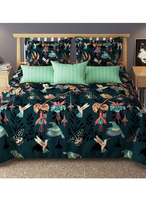 Laying Style Supersoft Glace Cotton Double Bed AC Comforter Set King Size Double Bed with 1 Flat Bedsheet with 2 Pillow Covers II 4 pc Bedding Set Comforter with Bedsheet