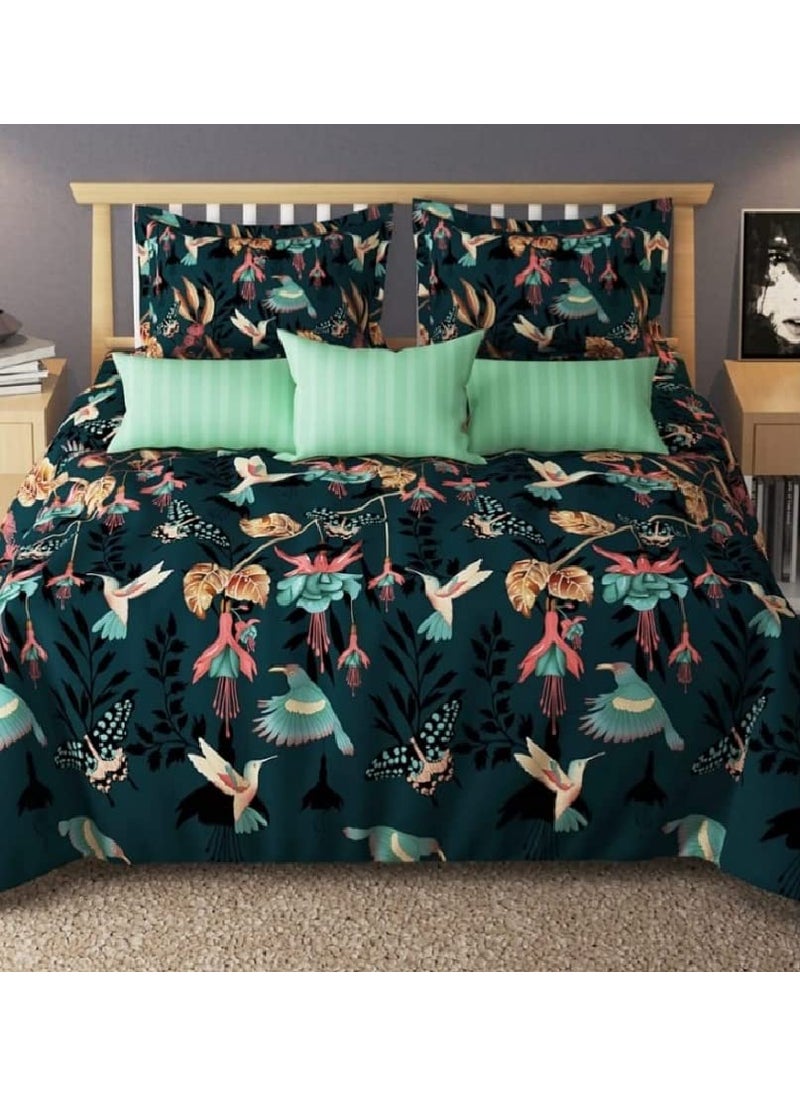 Laying Style Laying Style Supersoft Glace Cotton Double Bed AC Comforter Set King Size Double Bed with 1 Flat Bedsheet with 2 Pillow Covers II 4 pc Bedding Set Comforter with Bedsheet 