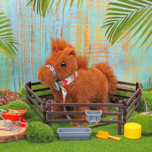 Tagitary Plush Horse Toys for KidsElectronic Interactive Plush Toys with Leash That Making SoundsWalkingand Wagging TailStuffed Horse Realistic Pet for Boys Girls - Image 5