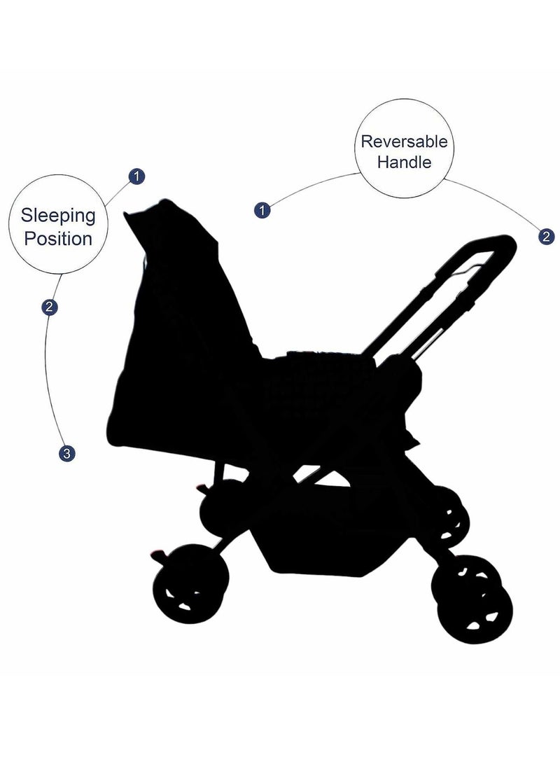 إفريثينج فور كيدز عربية أطفال بعمر 0-3 سنوات بمقبض قابل للعكس ومظلة خفيفة الوزن - Image 3