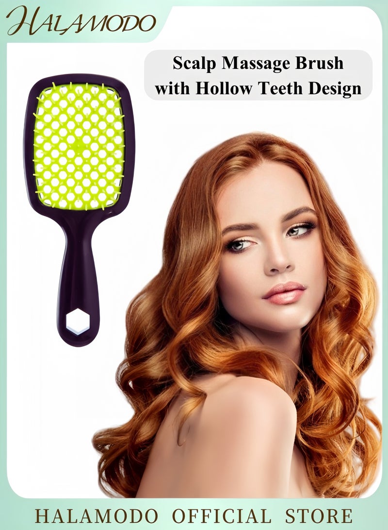 هالامودو فرشاة تدليك فروة الرأس للشعر الجاف والرطب مشط مع تصميم أسنان مجوفة للعناية بفروة الرأس لجميع أنواع الشعر فرشاة للاستحمام وكشط فروة الرأس للتقشير وإزالة القشرة وتعزيز نمو الشعر - Image 1