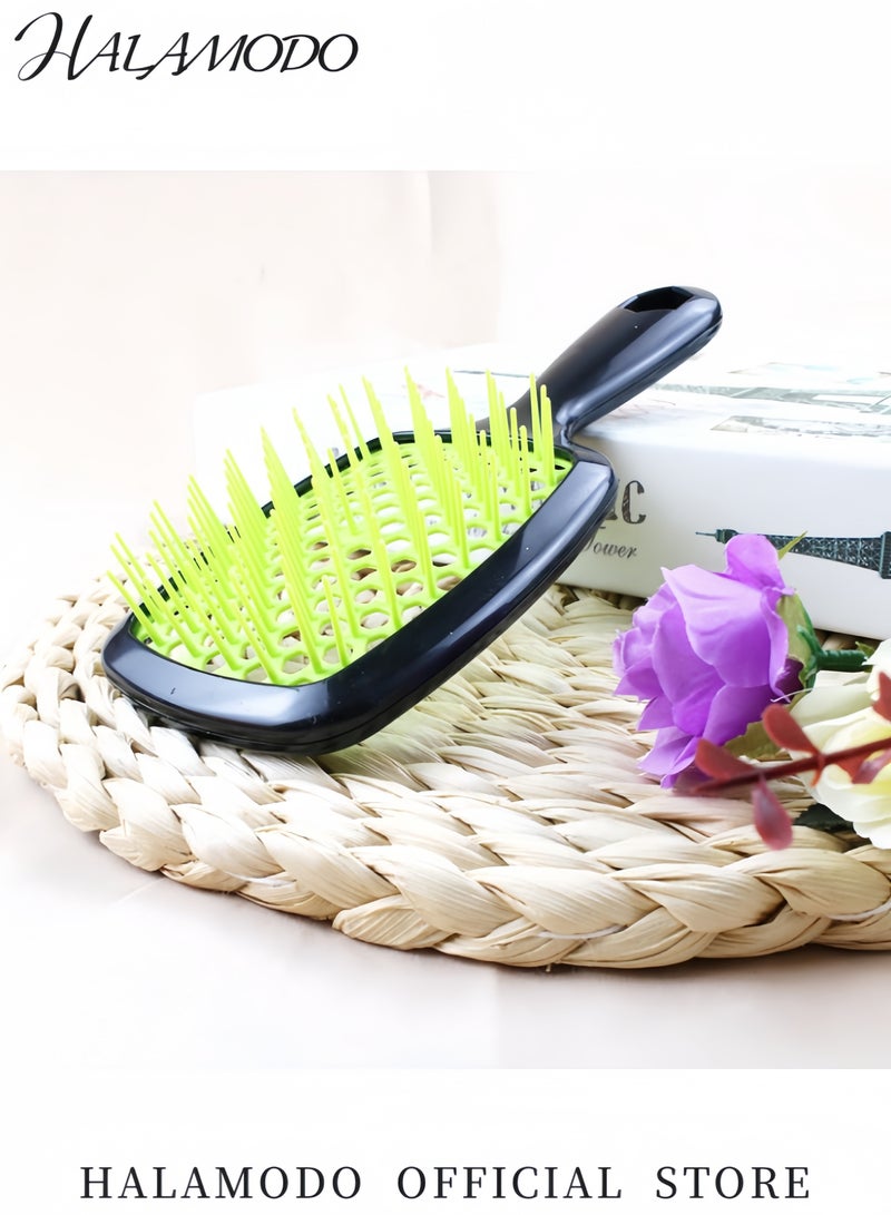 هالامودو فرشاة تدليك فروة الرأس للشعر الجاف والرطب مشط مع تصميم أسنان مجوفة للعناية بفروة الرأس لجميع أنواع الشعر فرشاة للاستحمام وكشط فروة الرأس للتقشير وإزالة القشرة وتعزيز نمو الشعر - Image 2