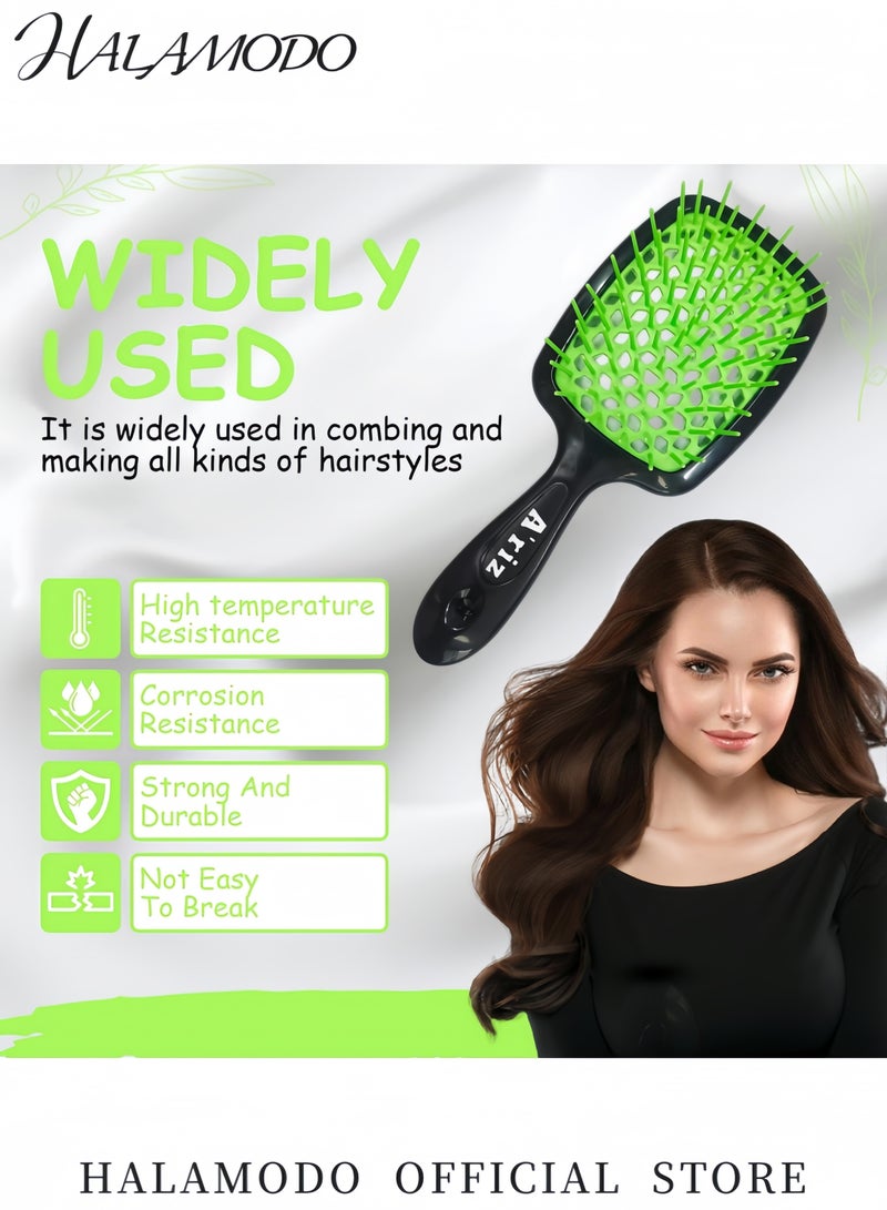 هالامودو فرشاة تدليك فروة الرأس للشعر الجاف والرطب مشط مع تصميم أسنان مجوفة للعناية بفروة الرأس لجميع أنواع الشعر فرشاة للاستحمام وكشط فروة الرأس للتقشير وإزالة القشرة وتعزيز نمو الشعر - Image 3