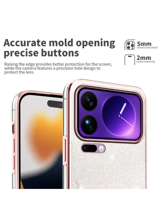Purple Gradient Glitter Shockproof Phone Case For Xiaomi 17 Pro With Raised Camera Cutout Air Guard Corners Trendy Design Stylish Cover Special Occasion Gift - Image 4