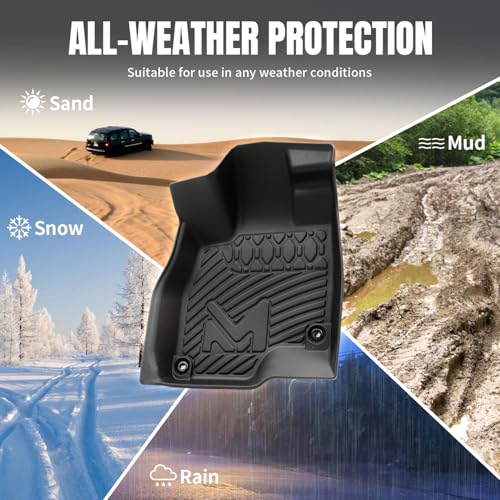 CMVT Auto TPE Automotive Floor Mats & Cargo Liner Custom for Ford Escape 2020-2025 (NOT Fit Hybrid), All Weather Cover Protection Waterproof Black Floor Liner Front & Rear Row Full Set Car Mats, 4PCS - Image 5