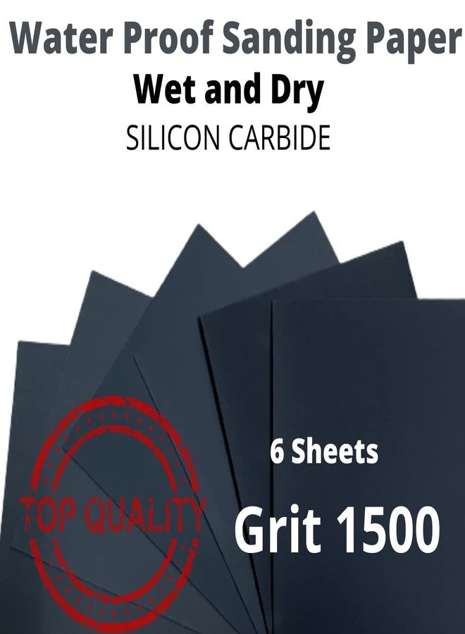 Color Zebra CZ WET and DRY SAND PAPER Grit Size 1500 .Pack of 06 Sheets of Latex Silicon Carbide sanding paper Paper Size - 23 cm X 28cm - Image 3
