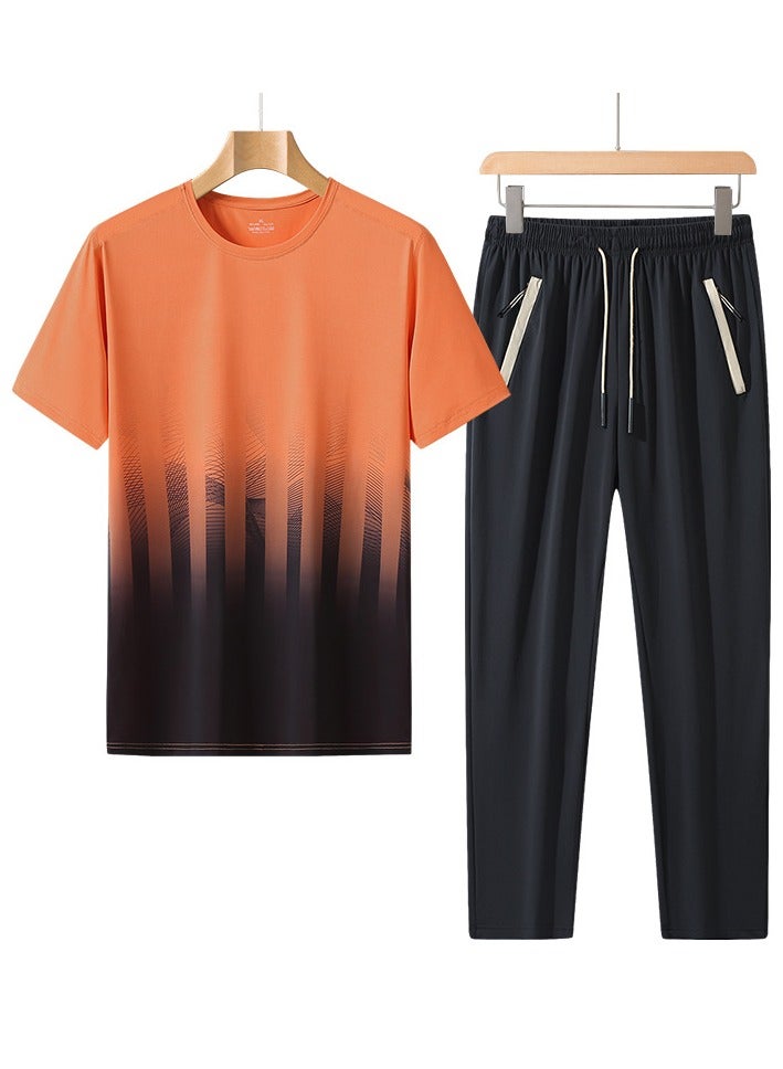 KUYING Summer Ice Silk Gradient Speed Drying Sports Set - Image 1