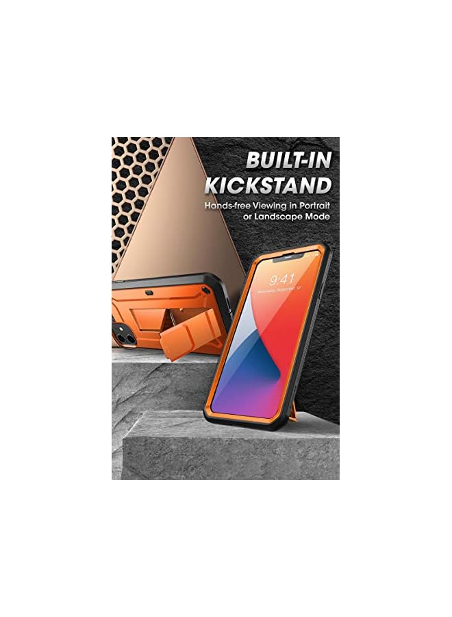 SupCase Unicorn Beetle Pro Series Case for iPhone 12 / iPhone 12 Pro (2020 Release) 6.1 Inch, Built-in Screen Protector Full-Body Rugged Holster Case (Orange) - Image 3