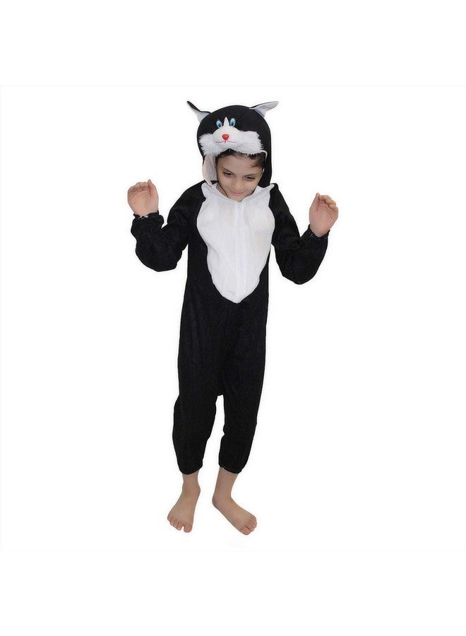 Kaku Fancy Dresses Fleece Cat Domestic Pet Animal Costume For Kids - Black, 7-8 Years | Animal Fancy Dress For Boys & Girls - Image 5