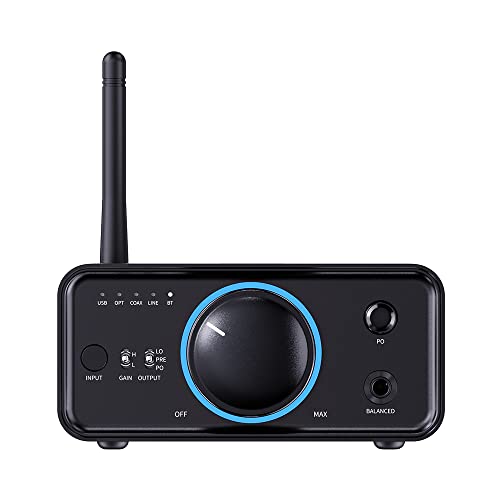 FiiO مضخم سماعات بلوتوث FiiO K7BT DAC HiFi متوازن AK4493S*2، XMOS XU208 PCM384kHz DSD256، مدخلات USB/بصري/محوري/RCA، مخرج 6.35mm/4.4mm (قابس أمريكي) - Image 3