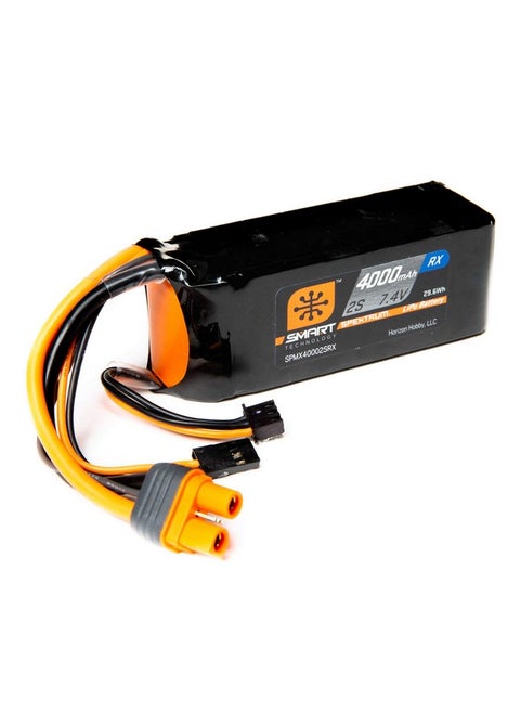 7.4V 4000Mah 2S 15C Smart Lipo Receiver Battery: Universal Receiver Ic3 Spmx40002Srx