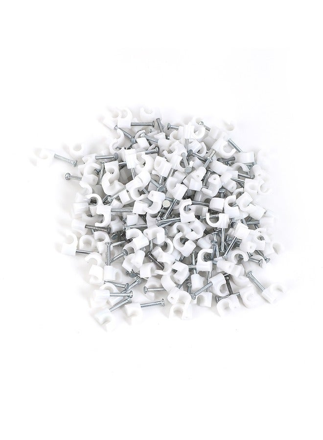 LAWAZIM Cable Clip-100 Piece 16mm- Mess-Free Wire Organizer with Metal Nail for Easy Installation, Heavy-Duty Wall Mount Clips for Ethernet Cable Management Home Office DIY Projects Indoor/Outdoor Use - Image 3