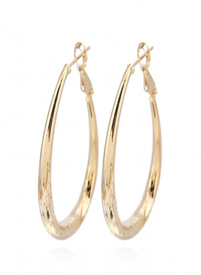 IPINK Real 18K Gold Filled Lady's Hoop Earrings Big Circle Jewelry - Image 1