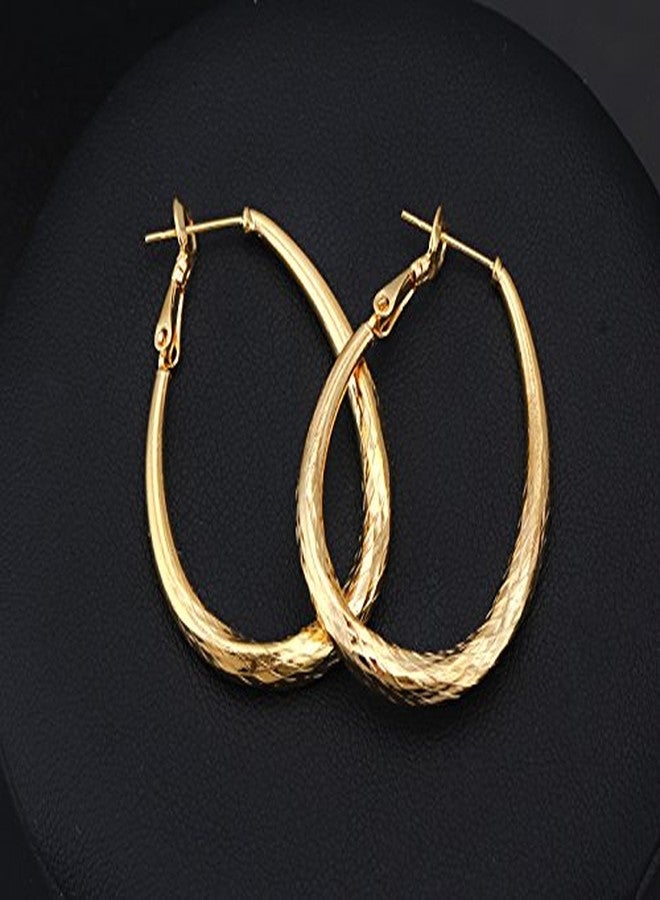 IPINK Real 18K Gold Filled Lady's Hoop Earrings Big Circle Jewelry - Image 4