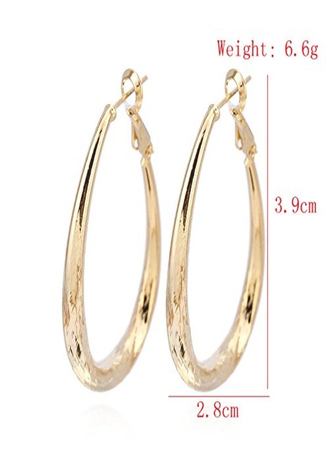 IPINK Real 18K Gold Filled Lady's Hoop Earrings Big Circle Jewelry - Image 2