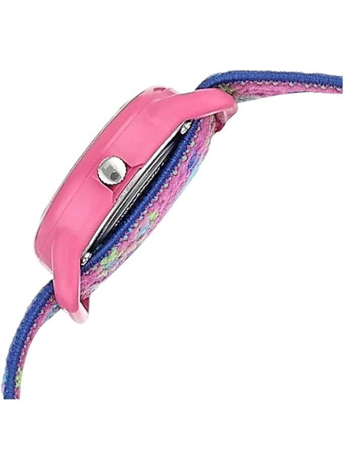 TIMEX ساعة أطفال تيمكس تايم ماشينز 29 مم من القماش المرن أزرق/أبيض/وردي - Image 2