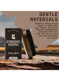 Striking Viking Triking Vikings Boar Bristle Beard Brush For Men Ergonomic Design Beard Brush Made Of 100% Natural Beach Wood Facial Hair Beard Brush For Men’S Grooming & Beard Care  - Image 3