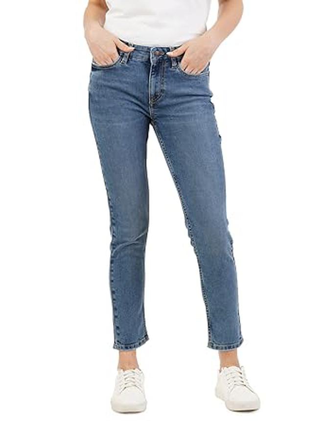inkd Women's Slim Fit Jeans - Mid-Rise | Cotton Blend | Stretchable | Classic 5 Pocket Styling | Jeans for Women - Image 1