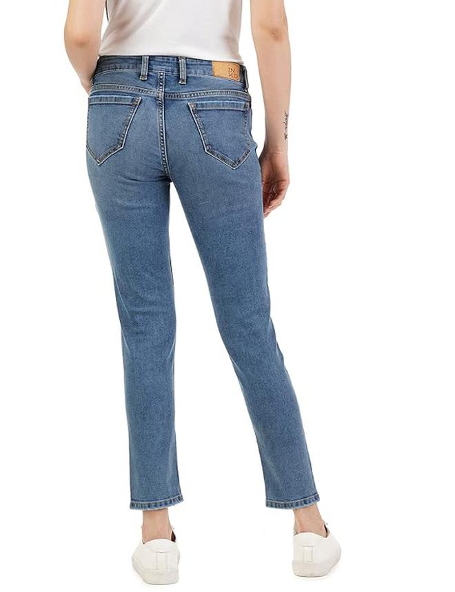 inkd Women's Slim Fit Jeans - Mid-Rise | Cotton Blend | Stretchable | Classic 5 Pocket Styling | Jeans for Women - Image 3