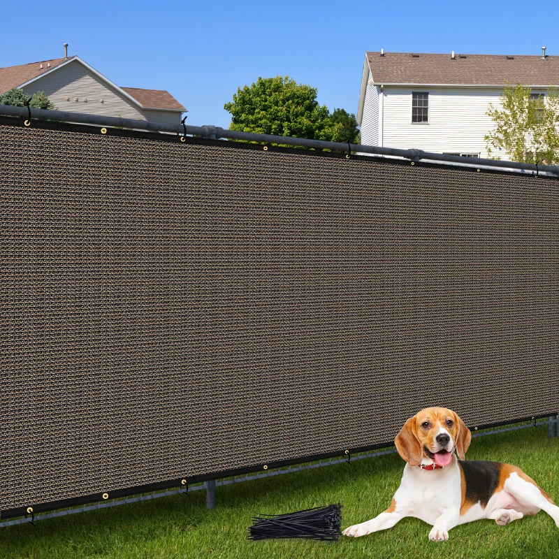 Cisvio 5ft x50ft Privacy Screen Fence 90% Blockage Heavy Duty Protective Covering Mesh Fencing for Outdoor Patio Pool Balcony Brown - Image 1