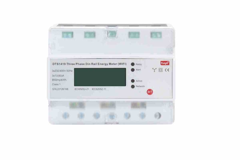 Tuya Smart Electric Meter WiFi Prepaid 3-Phase Rail LCD