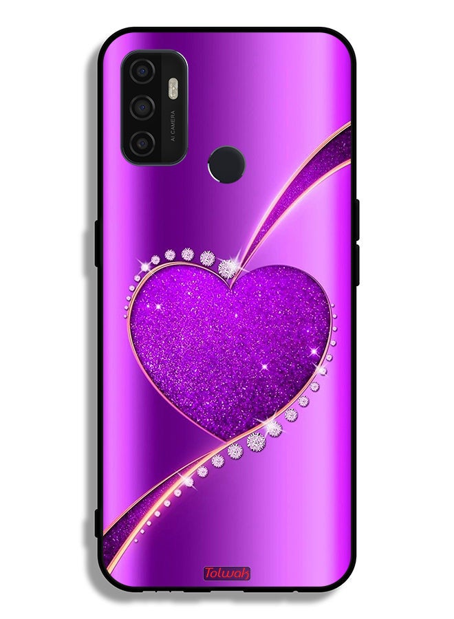 Tolwak Oppo A53 4G Protective Case Cover Glitter Heart - Image 2