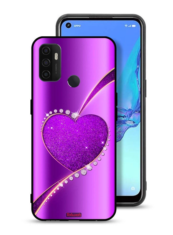 Tolwak Oppo A53 4G Protective Case Cover Glitter Heart - Image 1