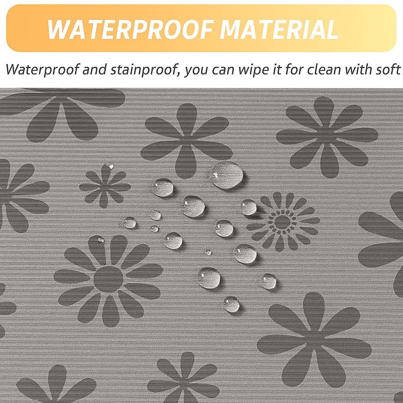 SUBETE Anti-Slip Waterproof Kitchen Drawer Liner | Non-Adhesive Shelf & Cabinet Mats | Anti-Skid Liner for Wardrobe, Cupboard, and Fridge | 45 cm x 300 cm (Floral Grey Pattern) - Image 4