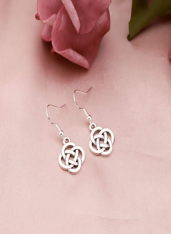 اكتاب أقراط عقدة سلتيك للنساء من AKTAP، مجوهرات متدلية على شكل زهرة تجلب الحظ الأيرلندي (أقراط عقدة سلتيك) - Image 3