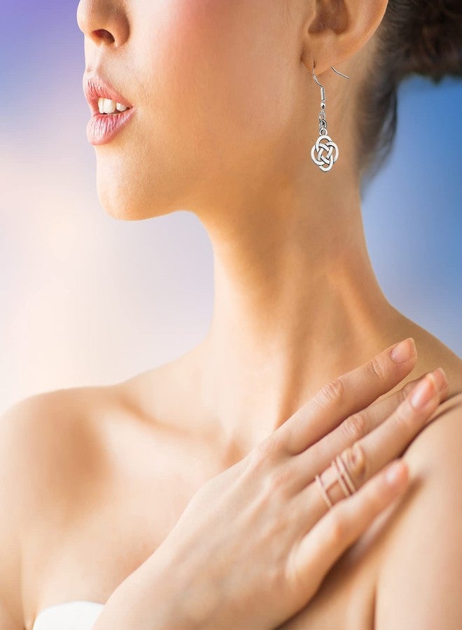 اكتاب أقراط عقدة سلتيك للنساء من AKTAP، مجوهرات متدلية على شكل زهرة تجلب الحظ الأيرلندي (أقراط عقدة سلتيك) - Image 5