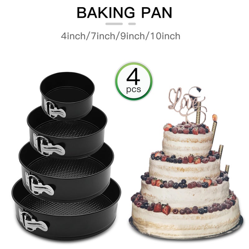 Cake Pan Cake Baking Pan Set Nonstick Round Cake Pans Springform Cake Pan 4pcs 4inch 7inch 9inch 10inch - Image 2