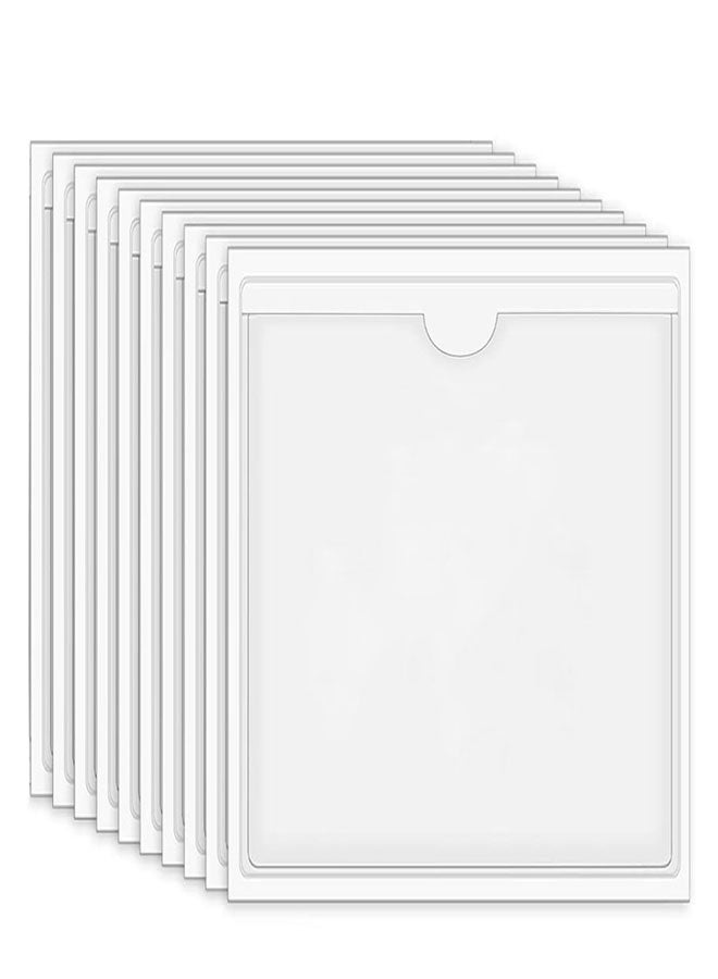 HAWAWA 10 PCS Self Adhesive Index Card Pockets with Top Open, Clear Plastic Label Holder for Cards of Note, Library and Business, Adhesive Label Pockets & Card Holder A4 21×29.7cm (Index Card not Included) - Image 1