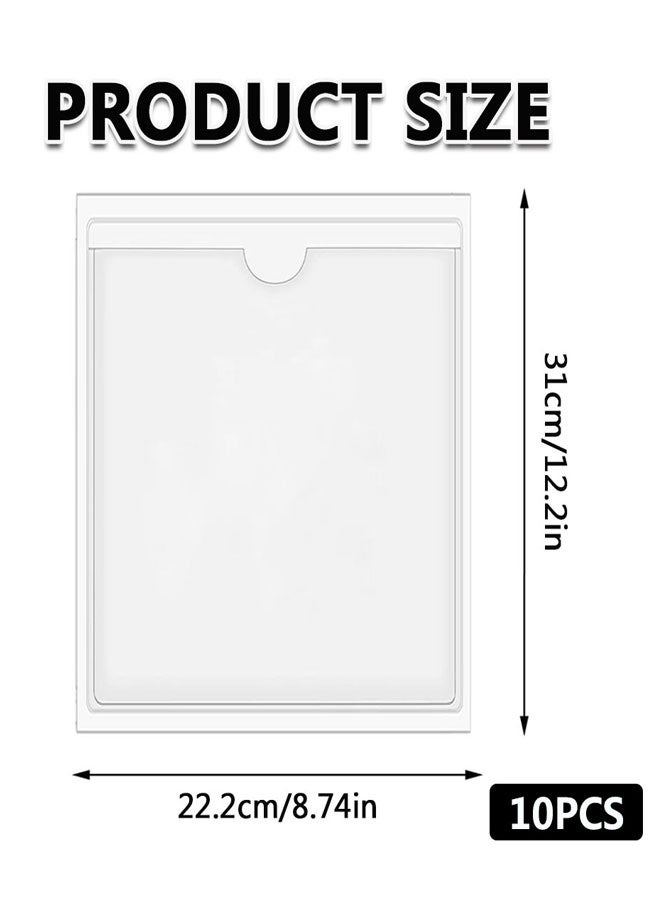 HAWAWA 10 PCS Self Adhesive Index Card Pockets with Top Open, Clear Plastic Label Holder for Cards of Note, Library and Business, Adhesive Label Pockets & Card Holder A4 21×29.7cm (Index Card not Included) - Image 2