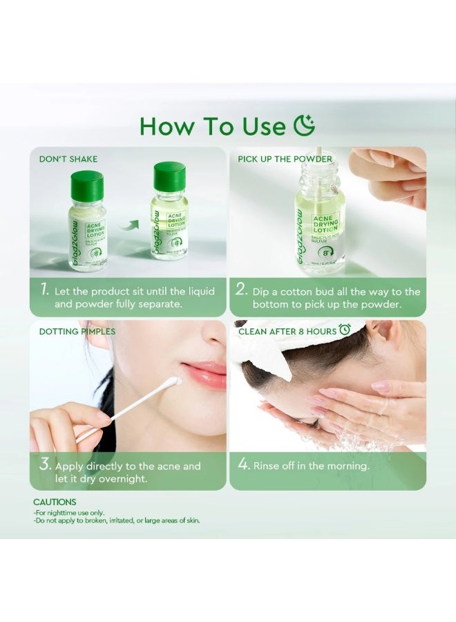 Glad2Glow Acne Drying Lotion Calms Acne Treatment Salicylic Acid Pimple Acne Patch Scar Dark Spot Package of 2 - Image 5