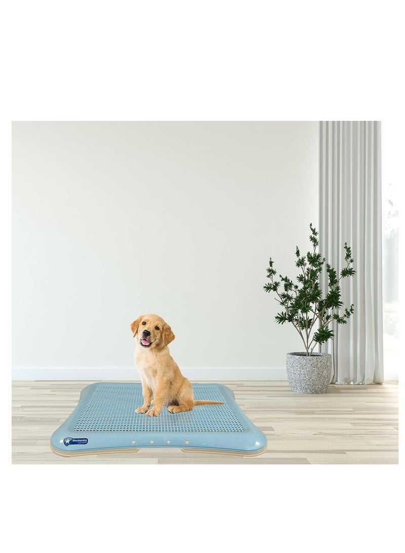 أن ان سي بيتس مرحاض تدريب الكلاب، مرحاض تدريب الكلاب من السلالة الصغيرة مع صينية، صينية فضلات الكلاب، للنظافة، يحافظ على نظافة الكفوف والأرضية، محمول، سهل التنظيف، متين، لون أزرق، حجم صغير 64 سم - Image 4