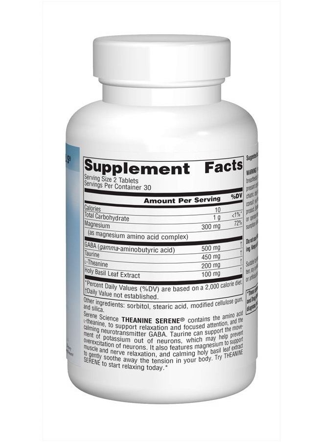 Source Naturals - Serene Science L-Theanine with Magnesium and GABA - 60 Tablets - Image 1