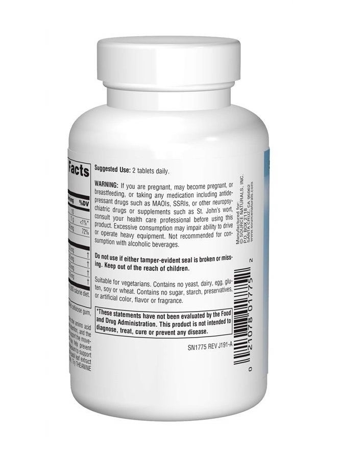 Source Naturals - Serene Science L-Theanine with Magnesium and GABA - 60 Tablets - Image 1
