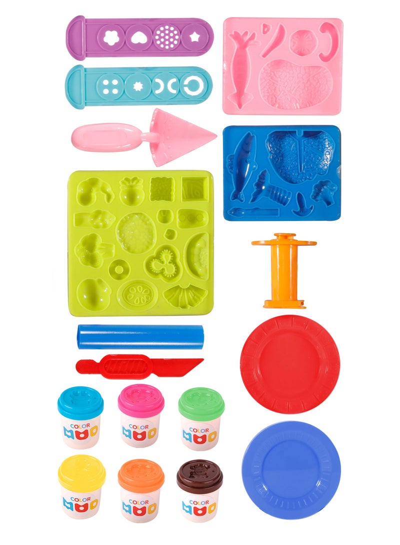 كلايمو - مجموعة صنع البيتزا بالصلصال الملون | لعبة تشكيل ممتعة للأطفال مع فرن بيتزا وأدوات وإكسسوارات | لعبة طهي تخيلية لتنمية الإبداع - Image 2