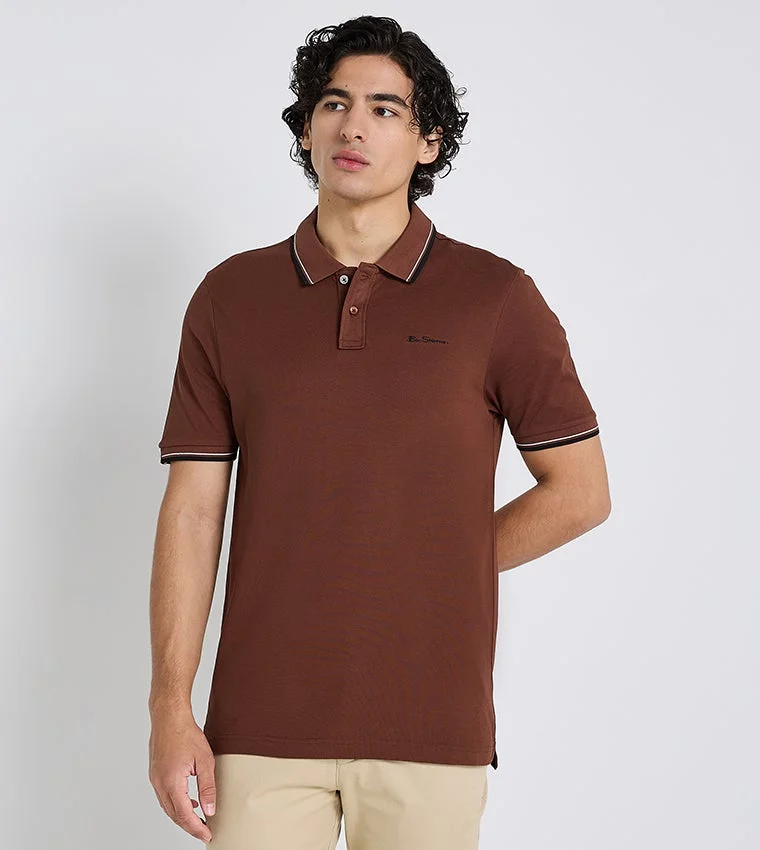 بين شيرمان Ben Sherman Men's Short Sleeve Solid Polo Tees