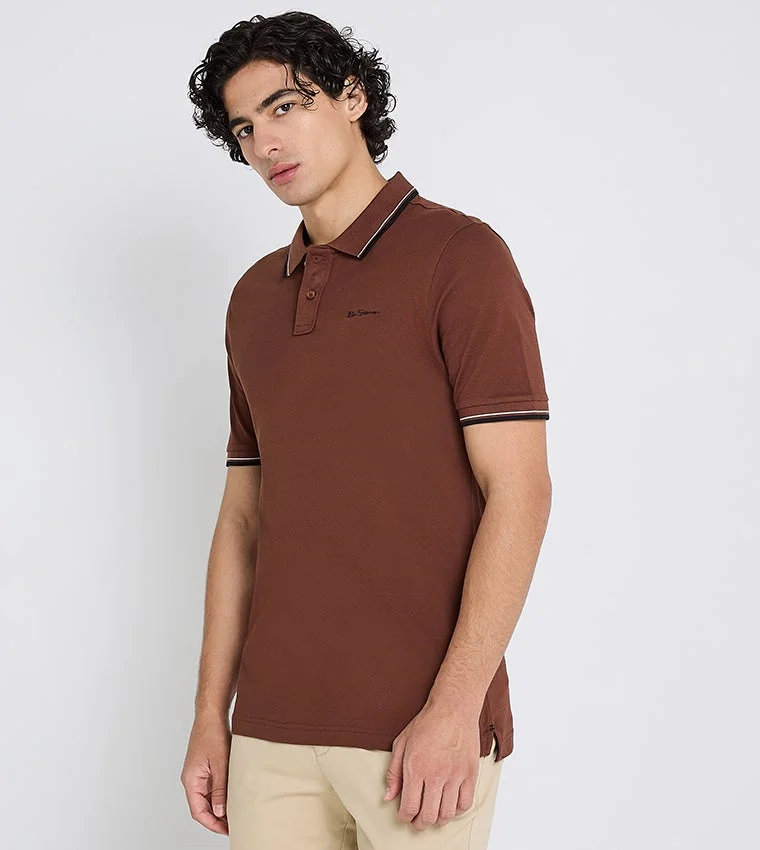 بين شيرمان Ben Sherman Men's Short Sleeve Solid Polo Tees