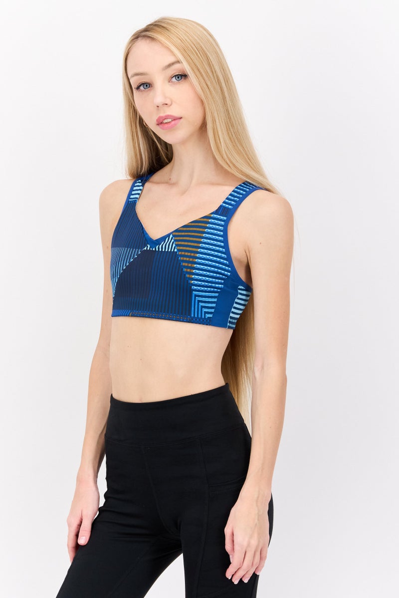 Brooks Women Sportswear Fit Lightly Non Running Sports Bra, Blue Combo  - Image 3