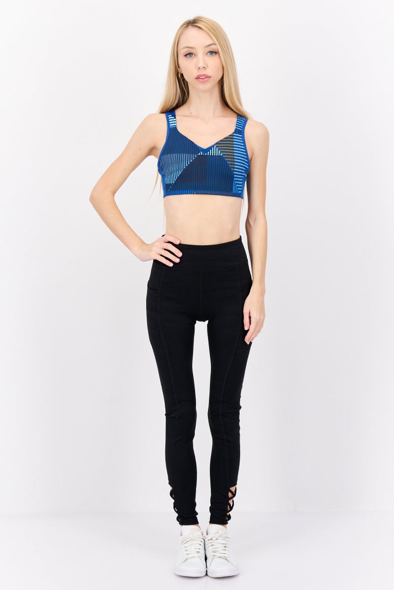 Brooks Women Sportswear Fit Lightly Non Running Sports Bra, Blue Combo  - Image 2